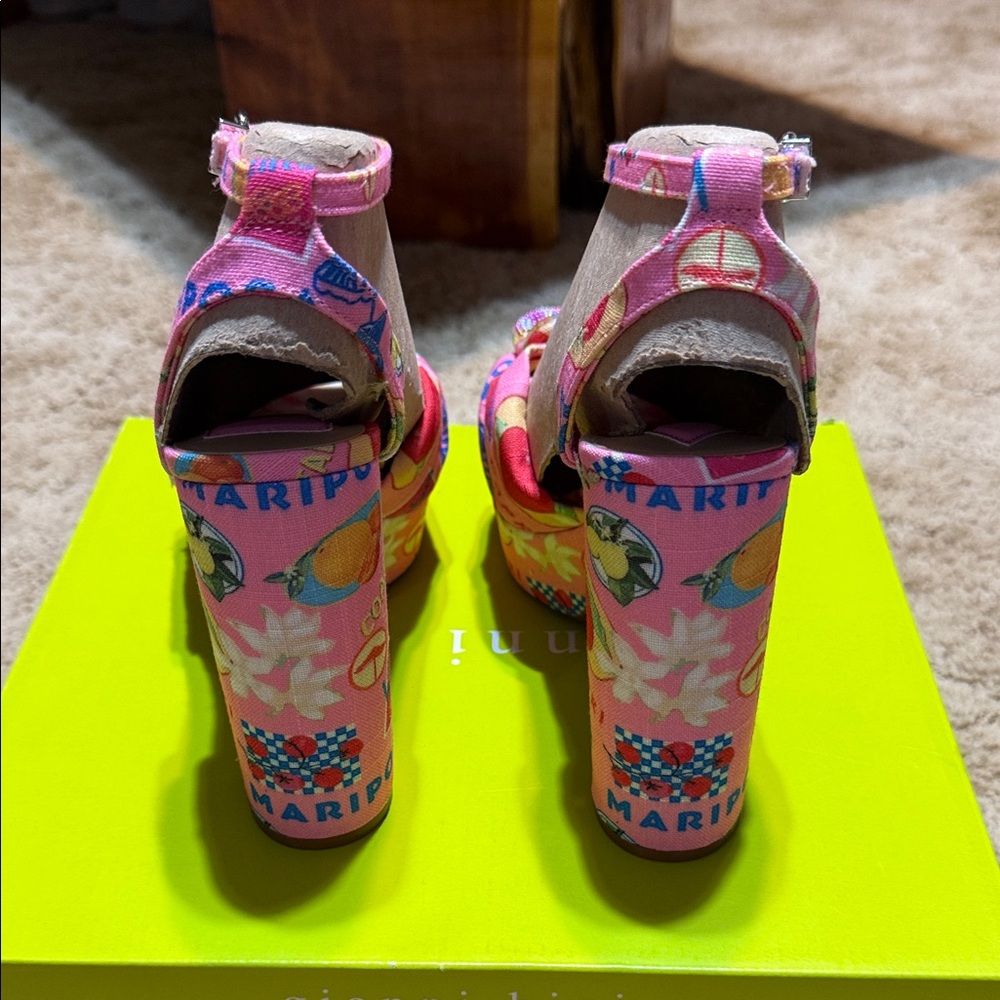 Gianni Bini Pink Multicolor Platform Shoes - Picture 4 of 7